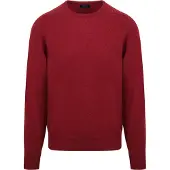 William lockie Pull Laine d'Agneau Col Rond Mélangé Poppy Rouge taille M