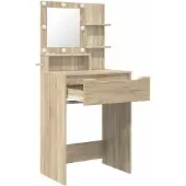 vidaXL Table de chevet pour chambre à coucher, style Sonoma, en chêne, 60 x 39,5 x 135 cm