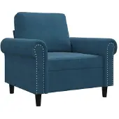 vidaXL Fauteuil bleu 60 cm velours