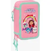 Gabby's Dollhouse Triple Gabby´´s Dollhouse Pencil Case 37 Units Rose Homme