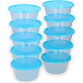 Tom Boîte alimentaire 650 ml, Ø 15 x 9 cm, Boîte de conservation, Bleu, Transparent