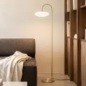 LUCANDE Lampadaire , Tenebra, dimmable, Or / laiton, Salon / séjour, Laiton, Moderne