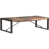 vidaXL Table basse 140x70x40 cm Vieux bois massif