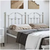 vidaXL Tête de lit de rechange en métal blanc 150 cm