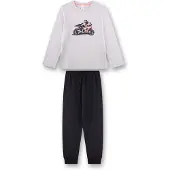 Sanetta Pyjama gris clair / orange / noir
