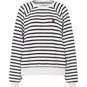 Pieces Sweat-shirt 'PCGreta' rouge / noir / blanc
