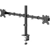 Hama Support de table pour 2 écrans - - 35" (88,9 cm) - Noir - Réglable en hauteur - Pivotant et inclinable