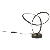 TRIO Lampe de table LED, noir, interrupteur à cordon, H 28 cm