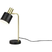 Reality Lampe de bureau design Adam Noir avec de l'or