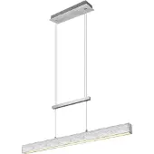 Reality Lustre LED PAROS argenté 32 W, blanc chaud 3750 lm, métal, dimensions : 150 x 90 x 11 cm, IP20, RL