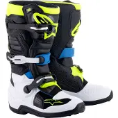 Alpinestars Tech 7S, bottes jeunes ,Noir/Blanc/Bleu/Jaune Néon ,4 US