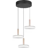 TRIO Lampe suspendue LED 3 lumières Celeste verre blanc