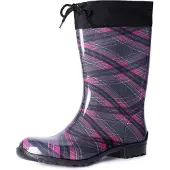 Ladeheid Bottes en caoutchouc pour femmes LA-968 (Violet/carré, 36)