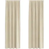 vidaXL Rideaux occultants 2 pcs Crème 140 x 260 cm Velours