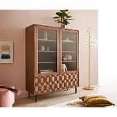 DELIFE Vitrine Fevo 115x150 cm acacia marron Pied-L