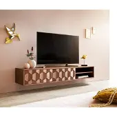 DELIFE Buffet bas Fevo 160 cm acacia marron 2 portes flottant