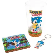 Fizz Creations Verre Sonic The Hedgehog . Coaster &amp; Keyring Gift Set