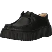Clarks - Chaussures à lacets Torhill Bee, avec semelle profilée, en cuir noir, taille 38