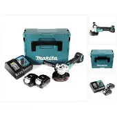 Makita Meuleuse Ø125mm Brushless 2x4Ah 18V DGA504RMJ Demarrage prog. et anti redemarrage