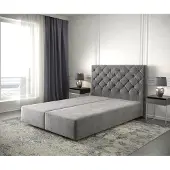 DELIFE Cadre de sommier Dream-Great 160x200 Microfibre Taupe