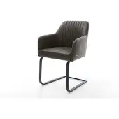 DELIFE Cantilever Greg-Flex microvelours anthracite vintage pied cantilever plat noir ressorts ensachés