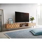 DELIFE Buffet bas Fevo 240 cm acacia nature 4 portes Pied-L