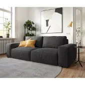 DELIFE Big canapé Lanzo 230x95 cm microfibre noir
