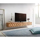 DELIFE Buffet bas Fevo 200 cm acacia nature 4 portes flottant