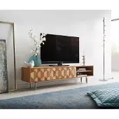 DELIFE Buffet bas Fevo 160 cm acacia nature 2 portes Pied-L