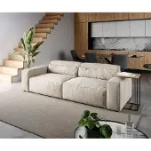 DELIFE Grand Canapé Sirpio 230x95 cm Velours côtelé Beige