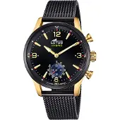 Lotus Montre pour hommes Classic Sport Elegant Montre en acier inoxydable noire UL18804/1