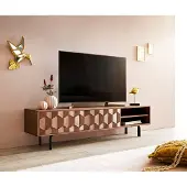 DELIFE Buffet bas Fevo 160 cm acacia marron 2 portes Pied-L