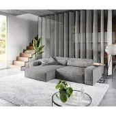 DELIFE Canapé d'angle Sirpio XL 270x170 cm Microfibre Taupe Recamiere variable