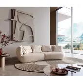 DELIFE Canapé Roya 320x140 cm Velours côtelé Beige
