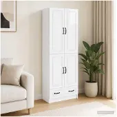 vidaXL Ensemble d'armoires , 2 pièces, blanc brillant, aggloméré
