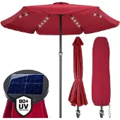 Parasol aluminium Athènes rouge 3,3m protection UV 30+
