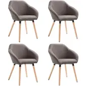 vidaXL Chaises de salle à manger 4 pcs. Tissu taupe