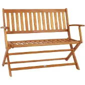 Casaria Banc de jardin pliable bois d'eucalyptus