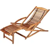 Casaria Transat de jardin en bois d'acacia inclinable
