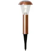 Best Season Lampe solaire à LED 'Napoli' - acier inoxydable - LED blanc chaud - H : 36cm - détecteur de crépuscule, couleur cuivre