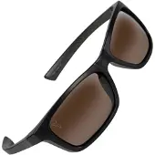 Fox International Collection Wrap Lunettes de soleil polarisées Hommes Noir Vert Marron