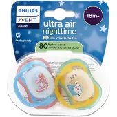 Philips Sucettes phosphorescentes Ultra Air, Junga, +18 mois, SCF376/32, 2 pces, Avent