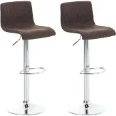 CLP lot de 2 tabourets de bar Hoover tissu chromé