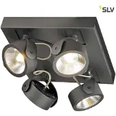 SLV KALU LED 4 Applique et plafonnier, square, noir, 3000K, 60