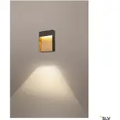 SLV Flatt Sensor LED Applique murale 14W IP65 Alu anthracite/brun aspect bois Couleur de lumière commutable avec capteur