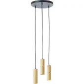 Brilliant Suspension , 3 lumières, modèle Marty, noire, IP20, culot GU10, variateur intégré, ampoule LED incluse et remplaçable