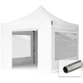 TOOLPORT 3x3 m Tonnelle pliante Acier, PES 750, blanc