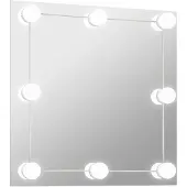 vidaXL Miroir mural avec éclairage LED Carré en verre