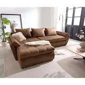 DELIFE Canapé Loana 275x185 cm marron avec fonction lit