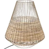 Atmosphera Lampe CHERAW en osier et métal, 33,5 cm